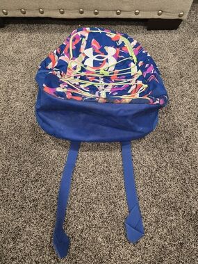 Under Armour Royal Blue Abstract Print Drawstring Backpack